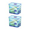 2x Lock & Classic Rectangular Tall Container - 1L