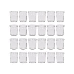 Argon Tableware 250ml Glass Jam Jars With No Lids - Set Of 24 Empty Screw Top Kitchen Storage Preserving Jar