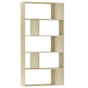 vidaXL Book Cabinet/Room Divider Sonoma Oak Engineered Wood Home Organiser