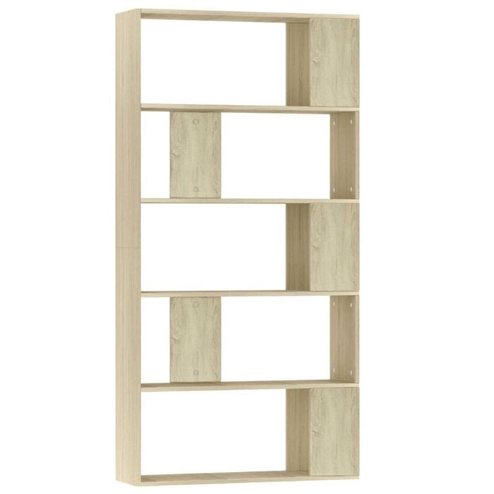 vidaXL Book Cabinet/Room Divider Sonoma Oak Engineered Wood Home Organiser
