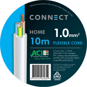 Cable Elec Flex 3core Connect 1mmx10m Bpflx2ce10010