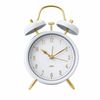 Clevinger 16cm White Gold Twin Bell Analogue Bedside Alarm Clock