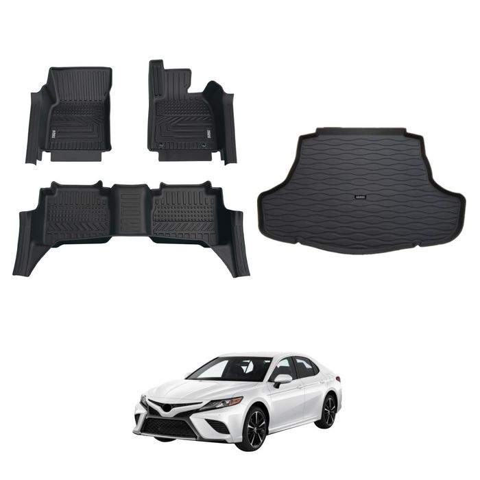 AUSGO Floor Mats & Boot Liner Set for Toyota Camry Hybrid 2017-2024 Car Floor Liners Cargo Mat
