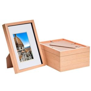 Nicola Spring 3D Shadow Box Frames with A5 Mount - A4 (8" x 12") - Light Wood - Pack of 5