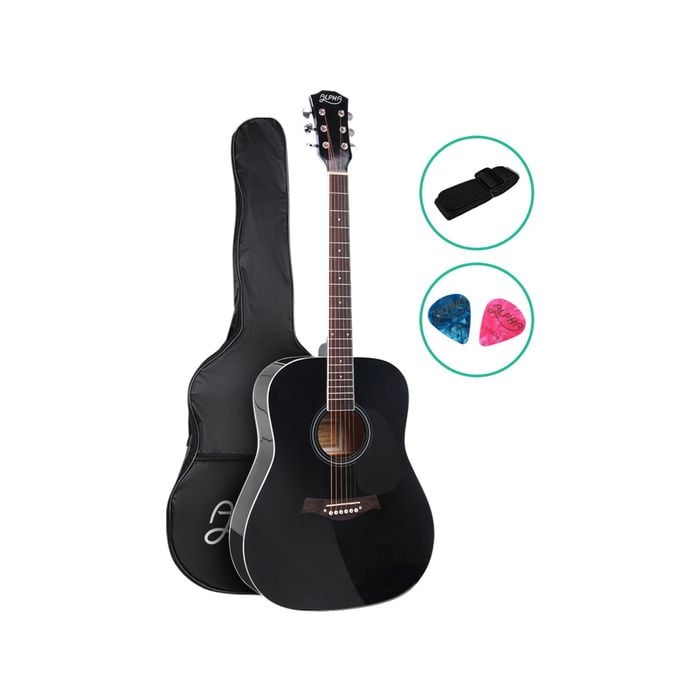 Alpha Acoustic Guitar 41in - Black