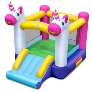 Costway Kid Inflatable Bounce House Unicorn Themed Bouncy Castle