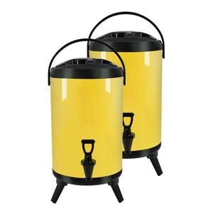 SOGA 2X Stainless Steel Insulated Beverage Dispenser with Tap 14L Yellow
