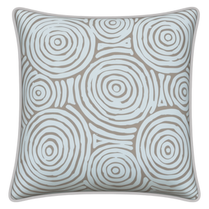 Mojo 45cm Warlu Beige Circles Cushion Cover With Pipe