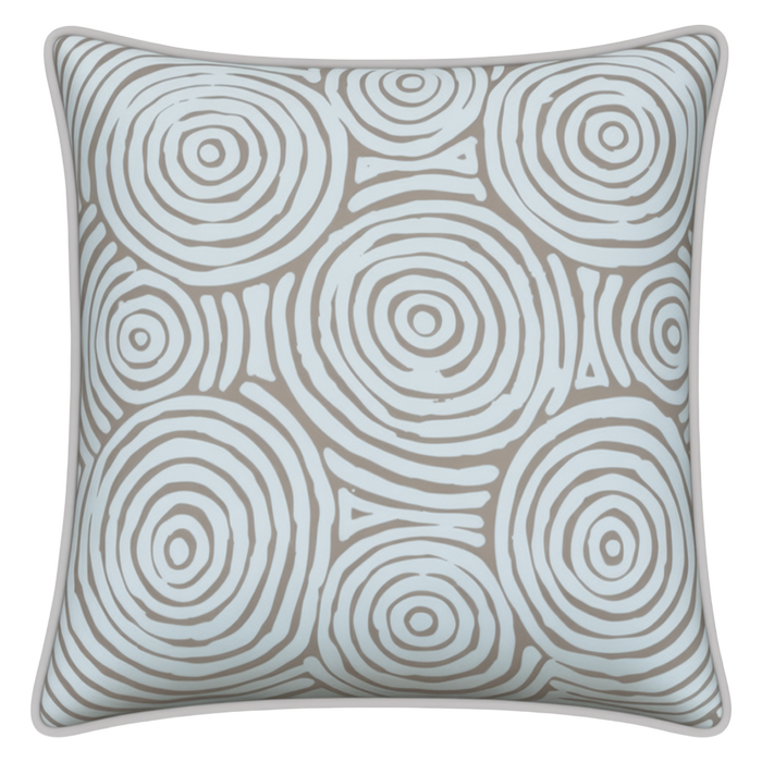 Mojo 45cm Warlu Beige Circles Cushion Cover With Pipe