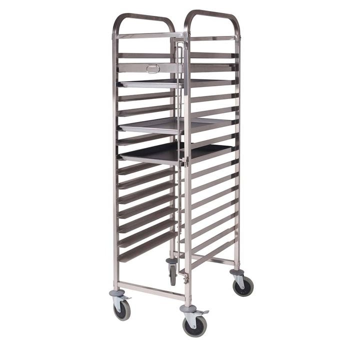 SOGA 15-Tier 60x40cm Tray Bakery Trolley – Stainless Steel