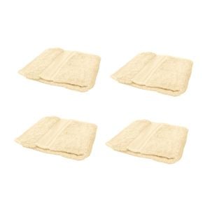 Set of 4 100% Cotton Face Washers Perfect Touch 33 x 33cm Plaster (Cream)