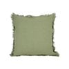 Maine & Crawford Ripley 50x50cm Waffle Cushion w/ Fringing - Olive