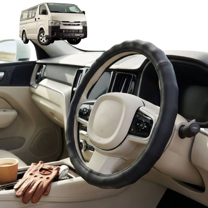 Australian Goose Steering Wheel Cover for Toyota Hiace Van 2005 - 2018 (SLWB) Circle Black
