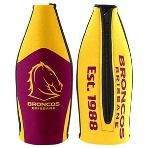 NRL Tallie Stubby Cooler - Brisbane Broncos - Tally - Drink Cooler - Zipper