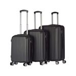 Milano Premium 3pc ABS Luggage Set 3 Piece Black