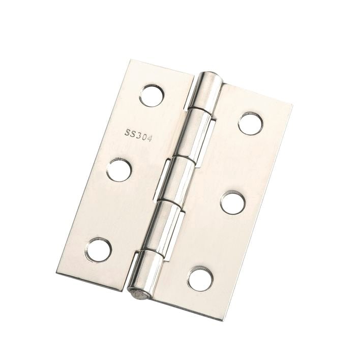 Zenith 70mm Polished Stainless Steel Fixed Pin Butt Hinge
