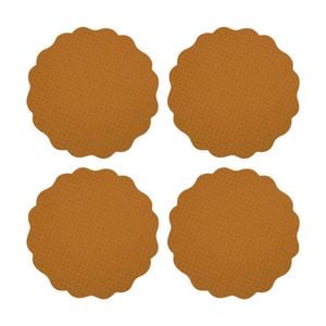 4pk Casa Domani Banda Leather Look Placemat 38cm - Cafe