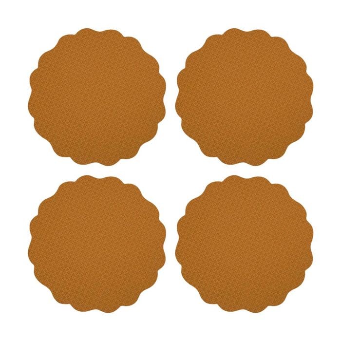 4pk Casa Domani Banda Leather Look Placemat 38cm - Cafe