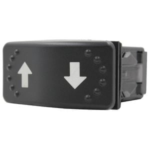 Switch Boss Dual White LED Laser Etched Rocker Switch (Horizontal) - Arrows Up/Down (Momentary)