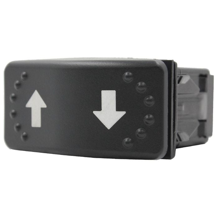 Switch Boss Dual White LED Laser Etched Rocker Switch (Horizontal) - Arrows Up/Down (Momentary)
