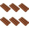 6x 12pc Topchef Silicone Heat Resistant Chocolate Moulds Brown Assorted