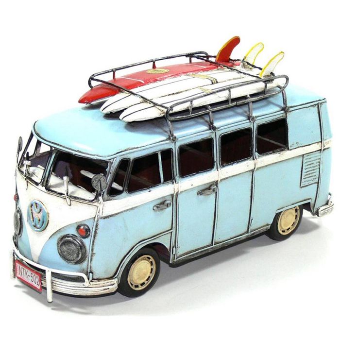 Boyle Metal Collectable Surfers Van Blue 32x12.5x17cm Vintage Diecast Model
