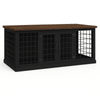 Paws and Willow Open Plan Night Sky with Espresso Top  Wooden Dog Crate Hinged Door with Mesh