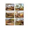 Cinnamon Cork Backed Coasters Set of 6 Working Horses