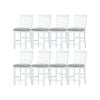 Laelia Tall Bar Chair Stool Set of 8 Solid Acacia Wood Coastal Furniture - White