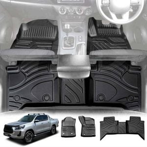 3D All Weather Car Floor Mat Carpet Liner Complete Set for Toyota Hilux Dual Cab Auto 2016-2025