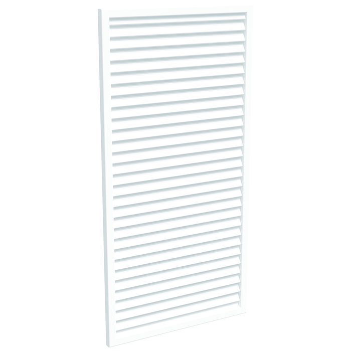 ProtectorAl 300-1000W X 1001-2000H Pearl White Aluminium Welded Louver Panel Horizontal 5mm overlap