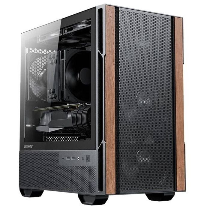 OKINOS Cypress 3 MicroATX Case with Temper Glass & Fans