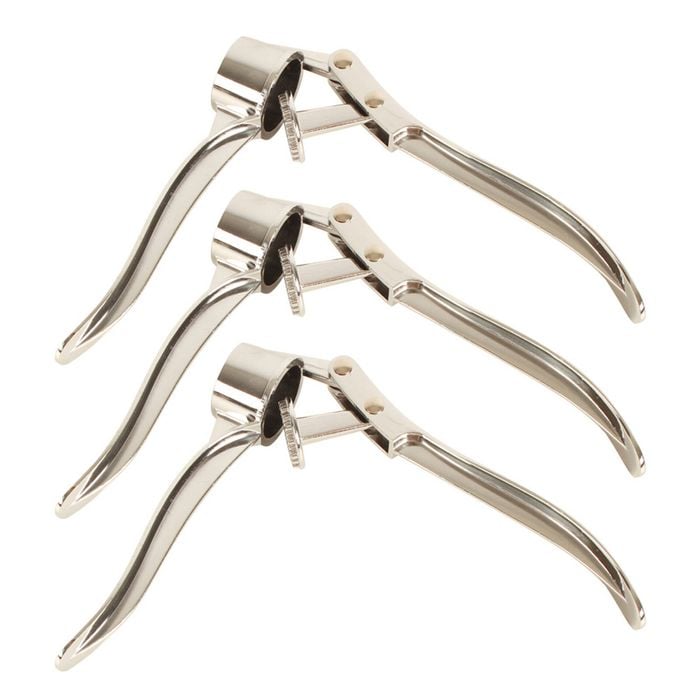 3PK Urban Kitchen Zinc Alloy Garlic Press 15cm Efficient & Sturdy Kitchen Tool