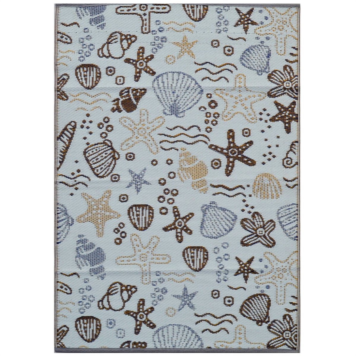 Reversible Outdoor Plastic Mat - Chatai Shells-Multi - 150x240cm ...