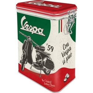 Nostalgic Art 17.5cm/1.3L Clip Top Tin Storage Vespa The Italian Classic