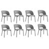 Oikiture 8x Armchair Dining Chair Accent Chairs Tub Armchairs Fabric Grey&Black