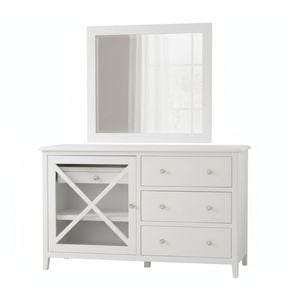 Maison Hampton Dresser Mirror Set White
