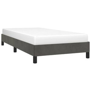 vidaXL Bed Frame Slatted Bed Base Dark Grey 106x203 cm King Single Size Velvet