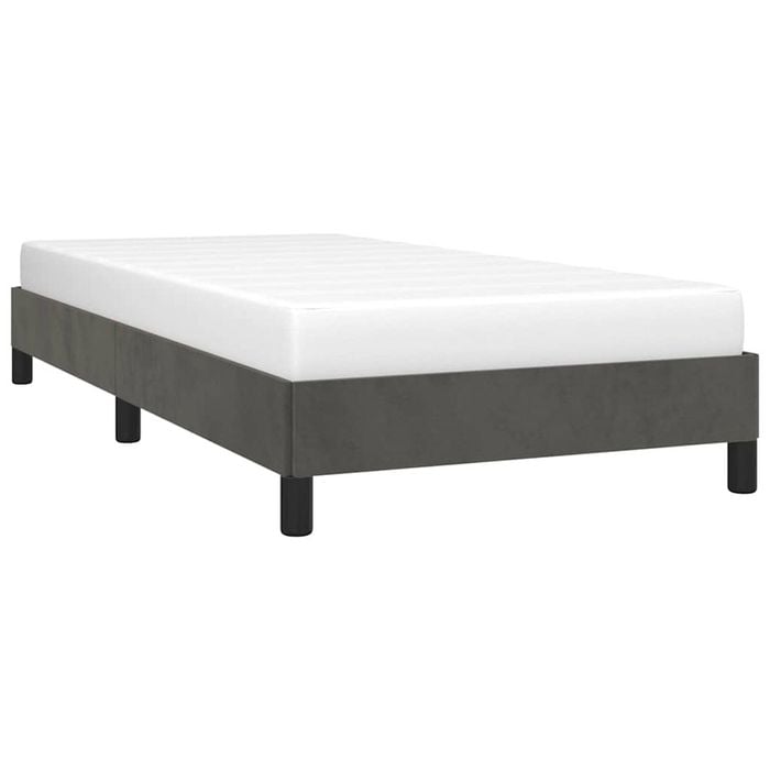 vidaXL Bed Frame Slatted Bed Base Dark Grey 106x203 cm King Single Size Velvet