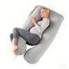 Advwin Maternity Pillow Full Body Pregnancy Pillow U-shaped Fabric Removable Cover Grey
