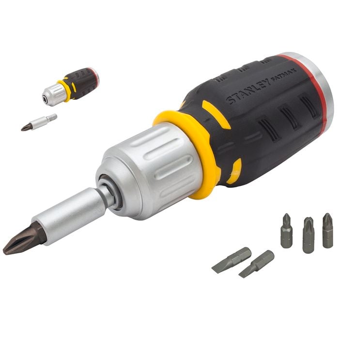 Stanley FatMax Stubby Ratchet Screwdriver and 6 Piece Hexagon Bit Set