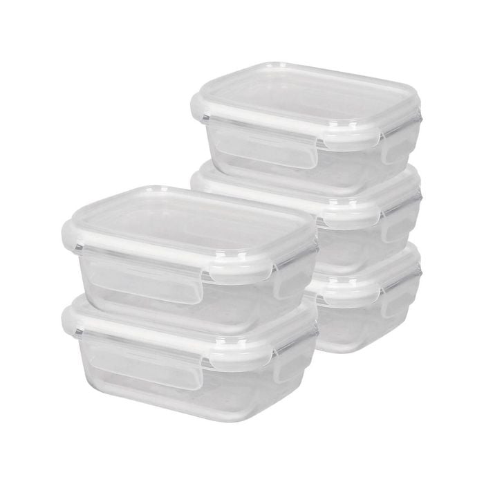 Harbour Housewares Glass Food Storage Containers with Lids - 370ml - Pack of 5