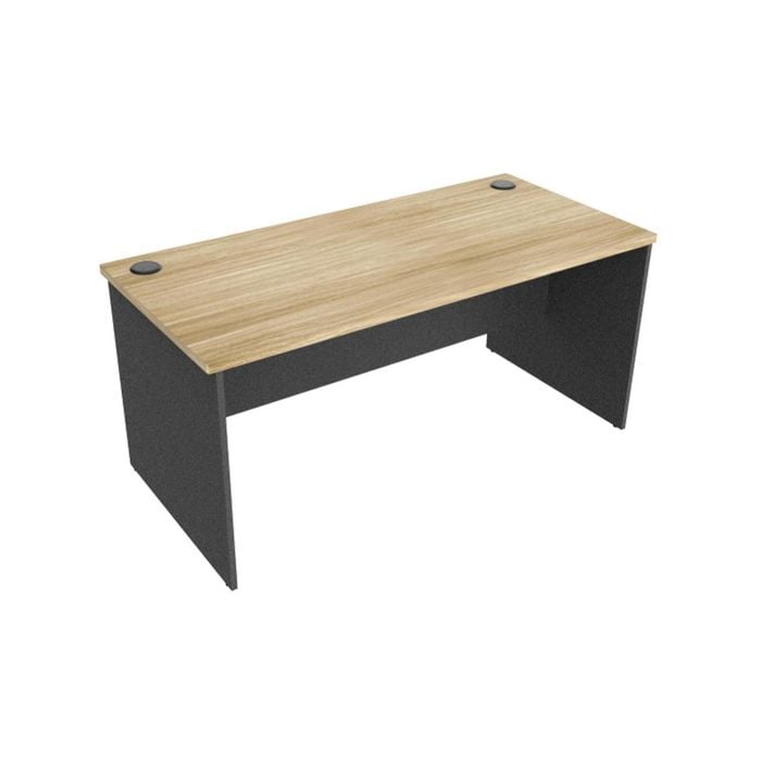 UBIZ Furniture Xavier Wooden Executive Credenza Work Computer Office Desk 180cm - Oak & Ironstone