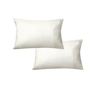 600TC Pair of Narrow Self Striped Standard Pillowcases Cream