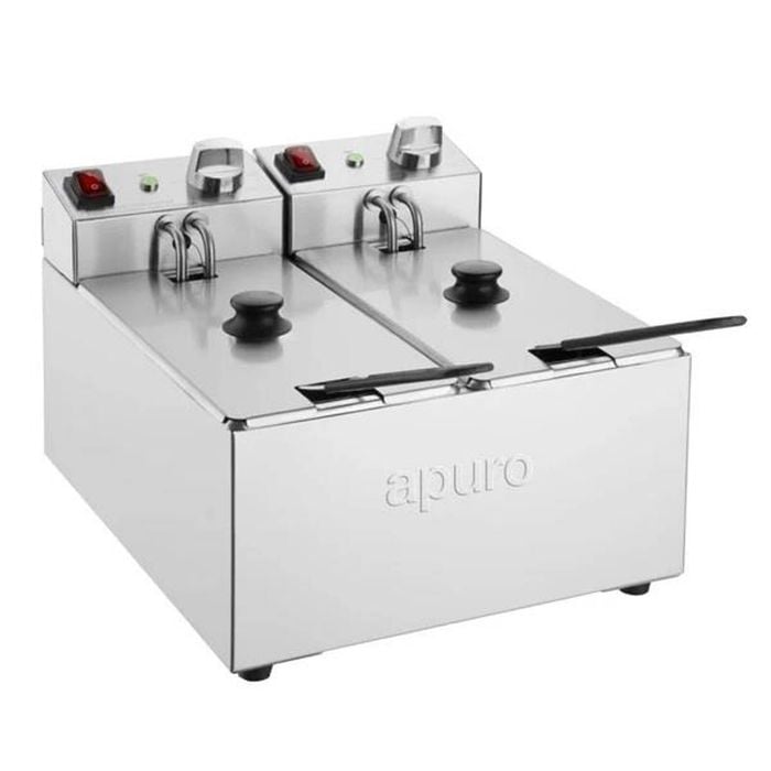 Apuro Twin Tank Fryer 2x2kw 2x3ltr Commercial Kitchen Equipment