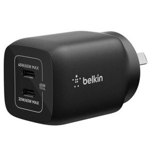 Belkin Gaming Dual USB-C Wall Charger 65W for Nintendo Switch 2 - Black