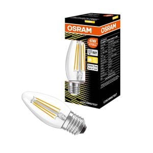 Osram E27 470Lm LED Warm White Filament Candle 4W Light Globe