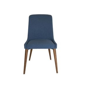 Sk designer living | dakota dining chair | walnut legs - blue fabric