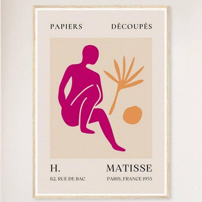 Galrie Papiers Découpés H. Matisse Art Print Pink Silhouette (1955), Wood Frame, A3 30 x 42cm (12 x 16inch)