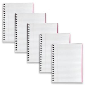 5pc Spirax 511 Hard Cover Notebook Writing Stationery Twin Wire 200-pages Pink